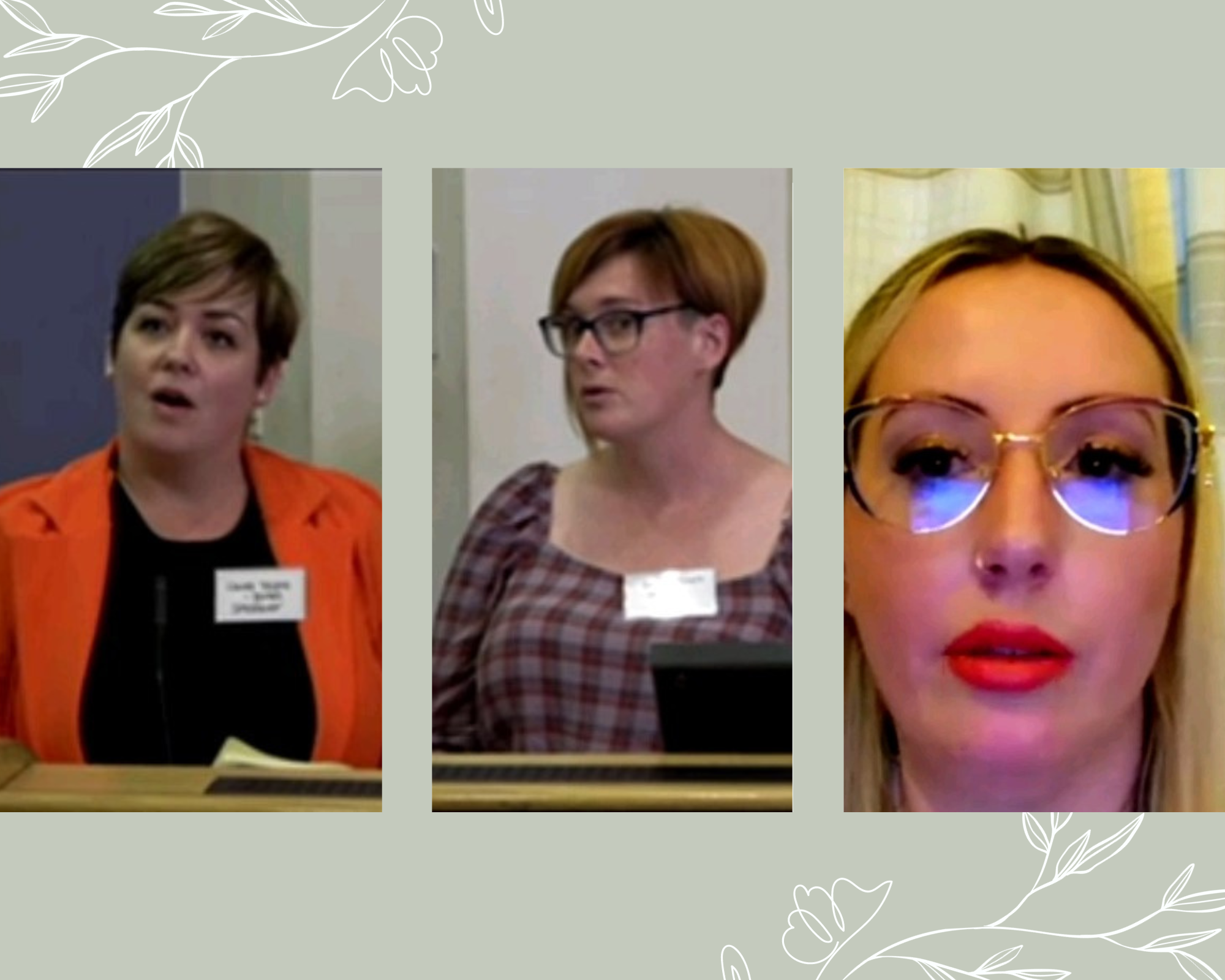 Laura, Becci and Carla, pictured during their speeches at the conference.